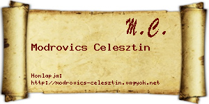 Modrovics Celesztin névjegykártya